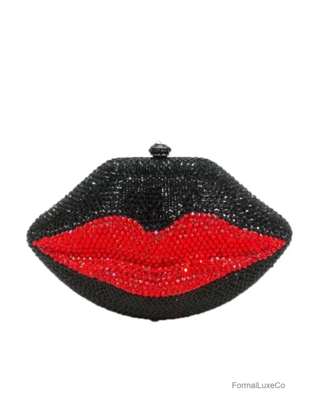 Novelty 3D Lip Rhinestone Clutch Purse for Women Evening Party
